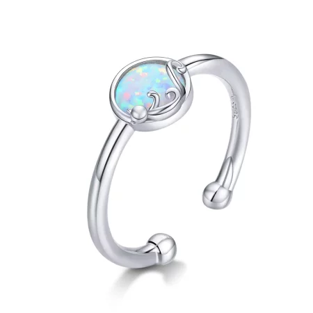 Pandora Style Silver Kitty In Shine Open Ring - SCR651 Pandora Style Silver Kitty In Shine Open Ring - SCR651