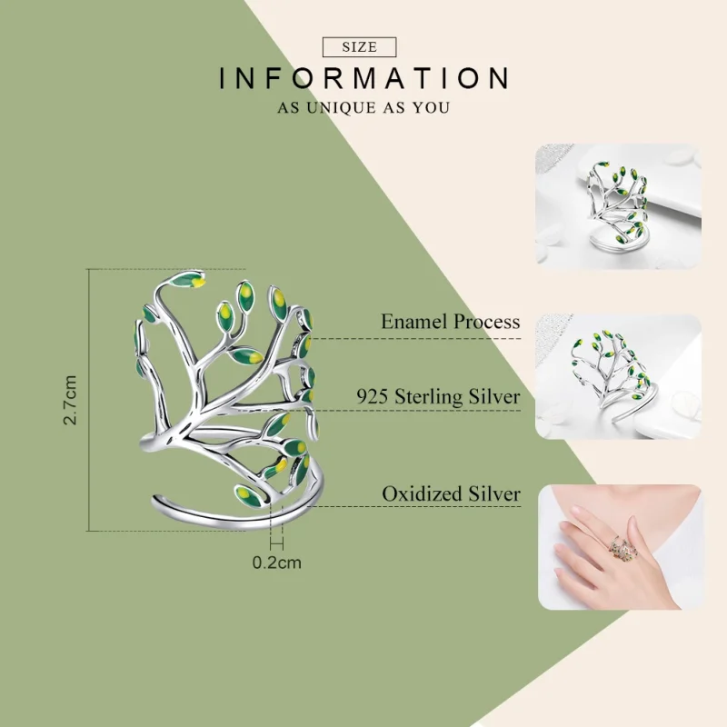 (image for) Pandora Style Silver Life Tree Ring - SCR454 - View 3