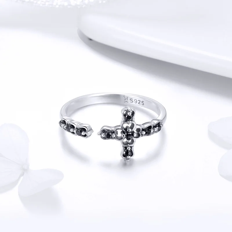 (image for) Pandora Style Silver Light of The Cross Open Ring - SCR447 - View 5