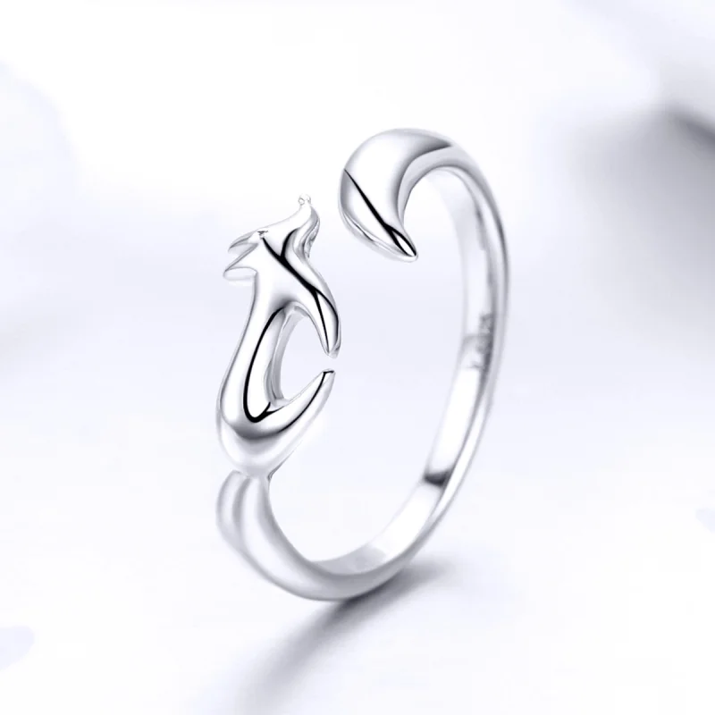 (image for) Pandora Style Silver Little Fox Open Ring - SCR478 - View 4