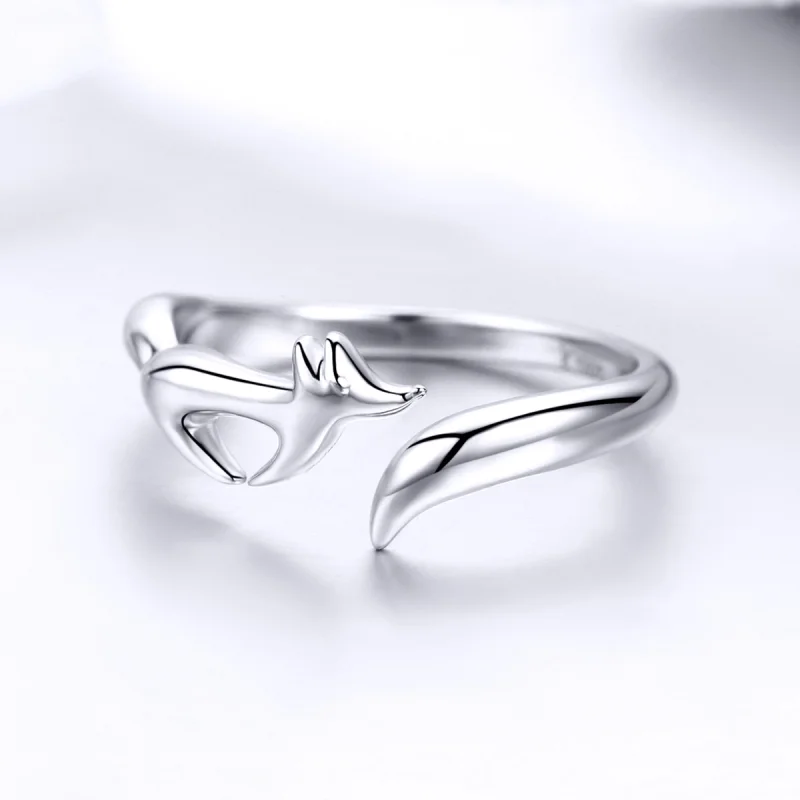 (image for) Pandora Style Silver Little Fox Open Ring - SCR478 - View 5