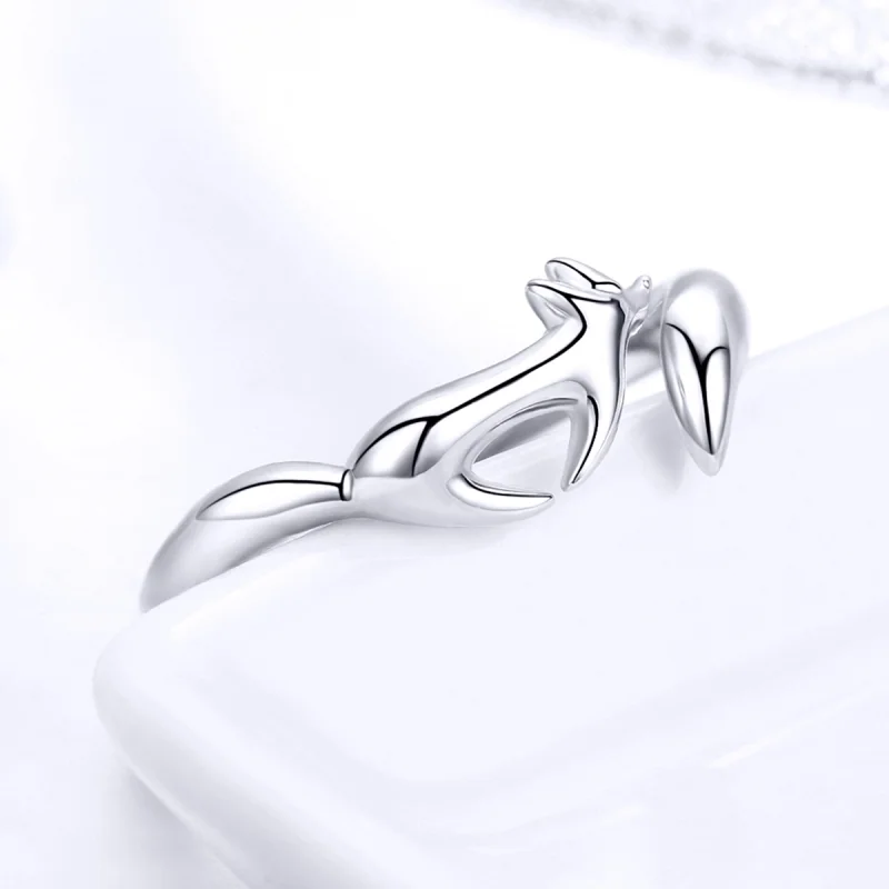 (image for) Pandora Style Silver Little Fox Open Ring - SCR478 - View 6