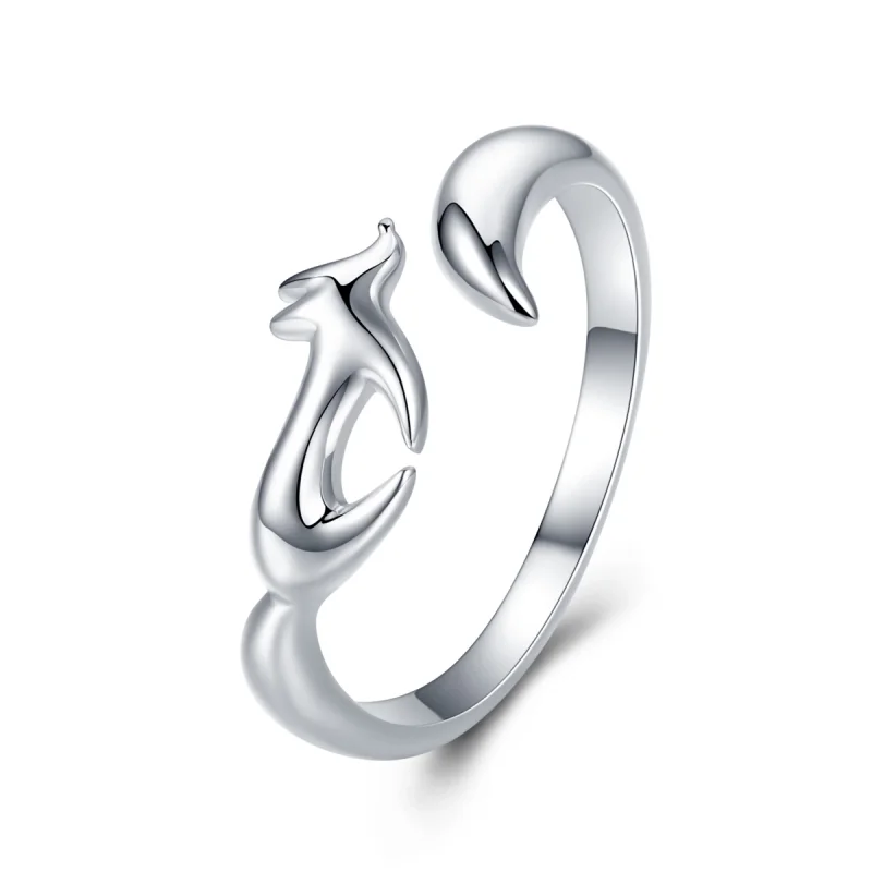 (image for) Pandora Style Silver Little Fox Open Ring - SCR478 - Product Image