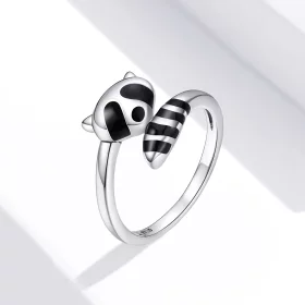 Pandora Style Silver Little Raccoon Open Ring - SCR652 Pandora Style Silver Little Raccoon Open Ring - SCR652