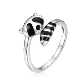 Pandora Style Silver Little Raccoon Open Ring - SCR652 Pandora Style Silver Little Raccoon Open Ring - SCR652