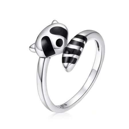 Pandora Style Silver Little Raccoon Open Ring - SCR652
