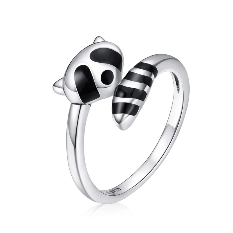 (image for) Pandora Style Silver Little Raccoon Open Ring - SCR652 - Product Image