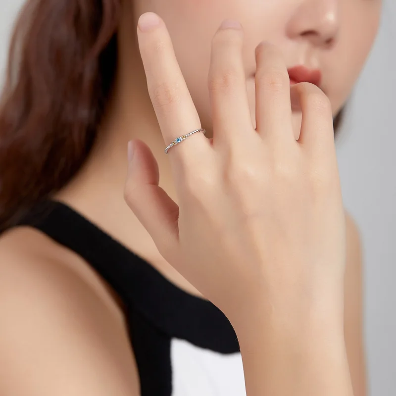 (image for) Pandora Style Silver Love of Rainbow Ring - SCR721 - View 7