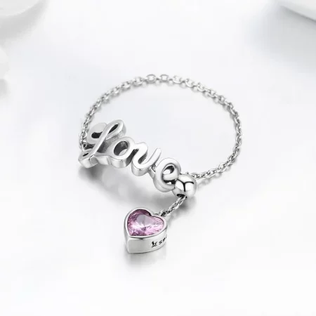 Pandora Style Silver Love Ring - SCR246