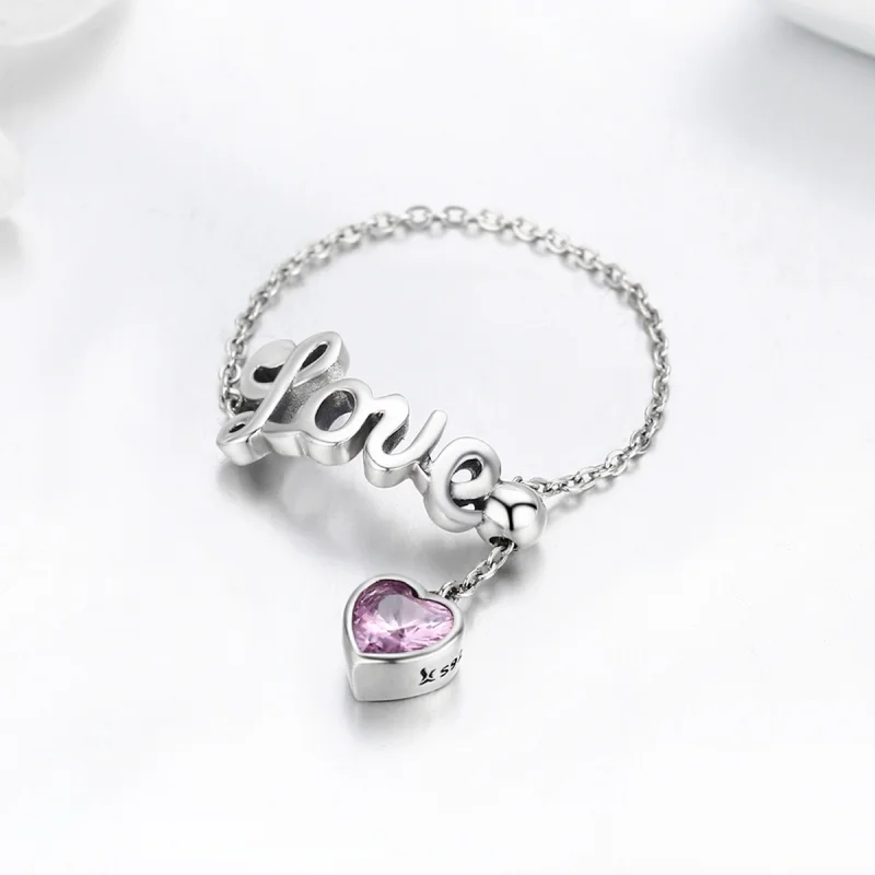 (image for) Pandora Style Silver Love Ring - SCR246 - View 3