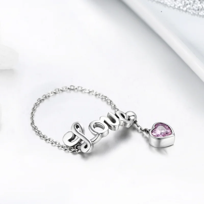 (image for) Pandora Style Silver Love Ring - SCR246 - View 4