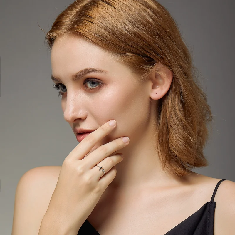 (image for) Pandora Style Silver Mermaid Tear Open Ring - SCR618-A - View 7