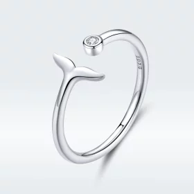 Pandora Style Silver Mermaid Tear Open Ring - SCR618-A Pandora Style Silver Mermaid Tear Open Ring - SCR618-A