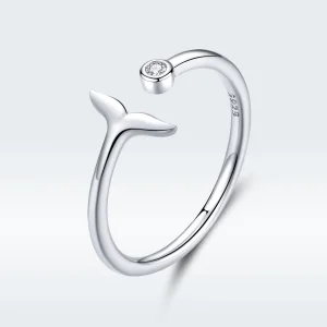 Pandora Style Silver Mermaid Tear Open Ring - SCR618-A (image for) Pandora Style Silver Mermaid Tear Open Ring - SCR618-A