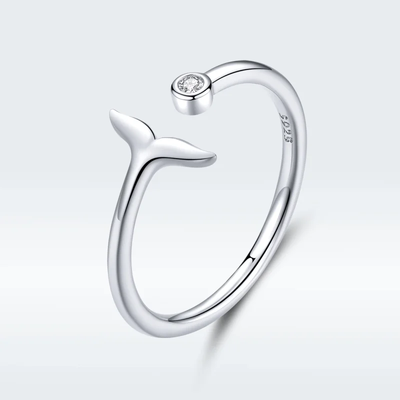 (image for) Pandora Style Silver Mermaid Tear Open Ring - SCR618-A - Product Image