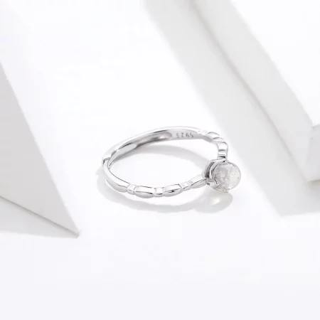 Pandora Style Silver Moonstone Open Ring - SCR536