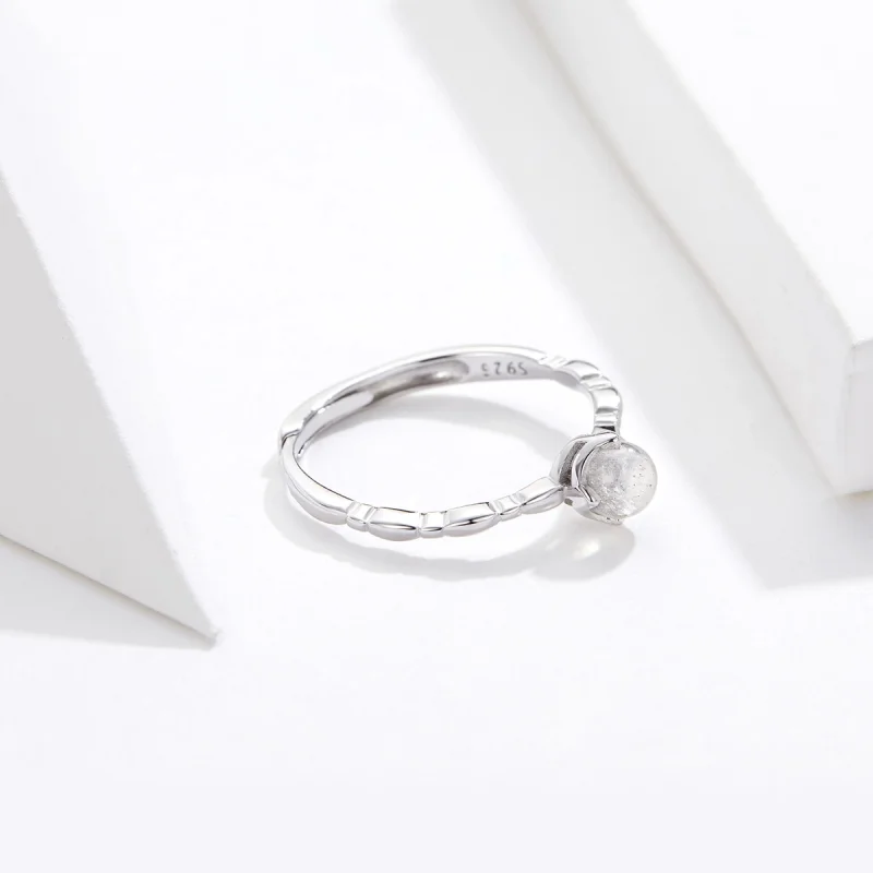 (image for) Pandora Style Silver Moonstone Open Ring - SCR536 - View 2