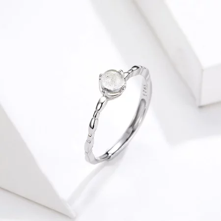 Pandora Style Silver Moonstone Open Ring - SCR536