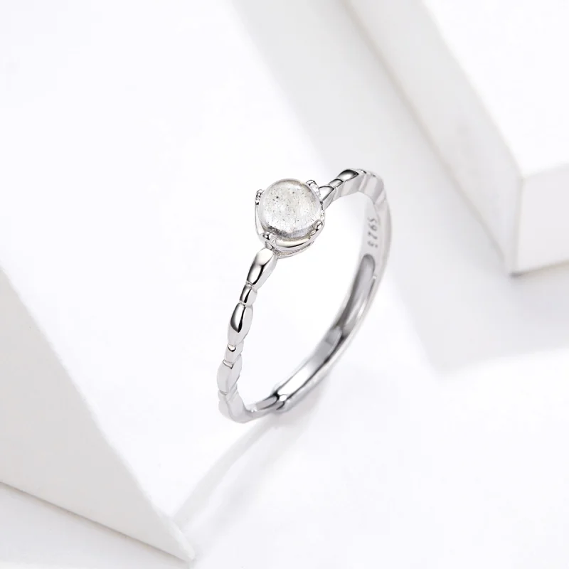 (image for) Pandora Style Silver Moonstone Open Ring - SCR536 - View 4