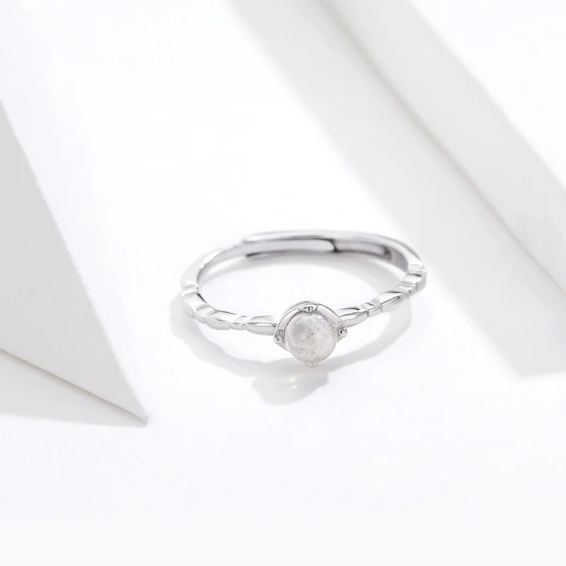 (image for) Pandora Style Silver Moonstone Open Ring - SCR536 - View 5