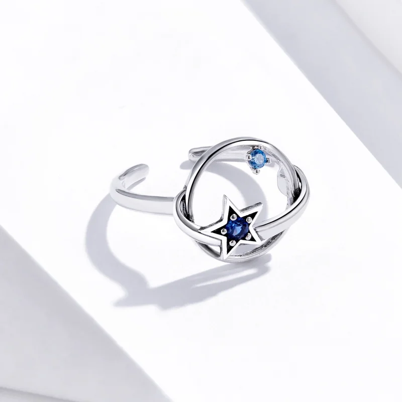 (image for) Pandora Style Silver Mysterious Planet Open Ring - SCR661 - View 3