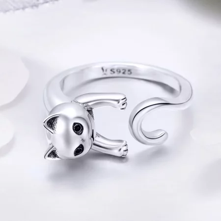 Pandora Style Silver Naughty Cat Ring - SCR409