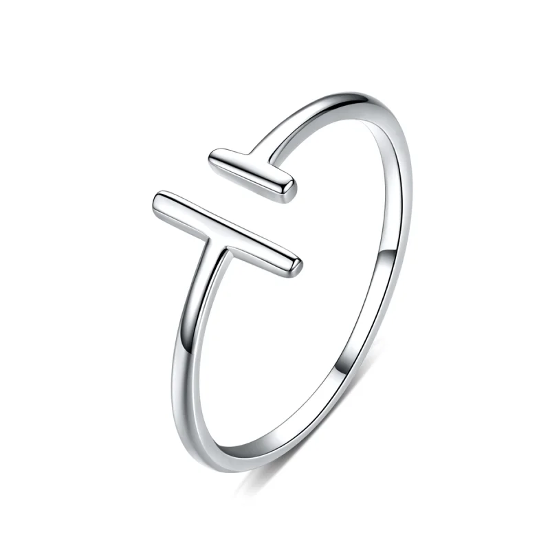 (image for) Pandora Style Silver Parallel Lines Open Ring - SCR555 - Product Image