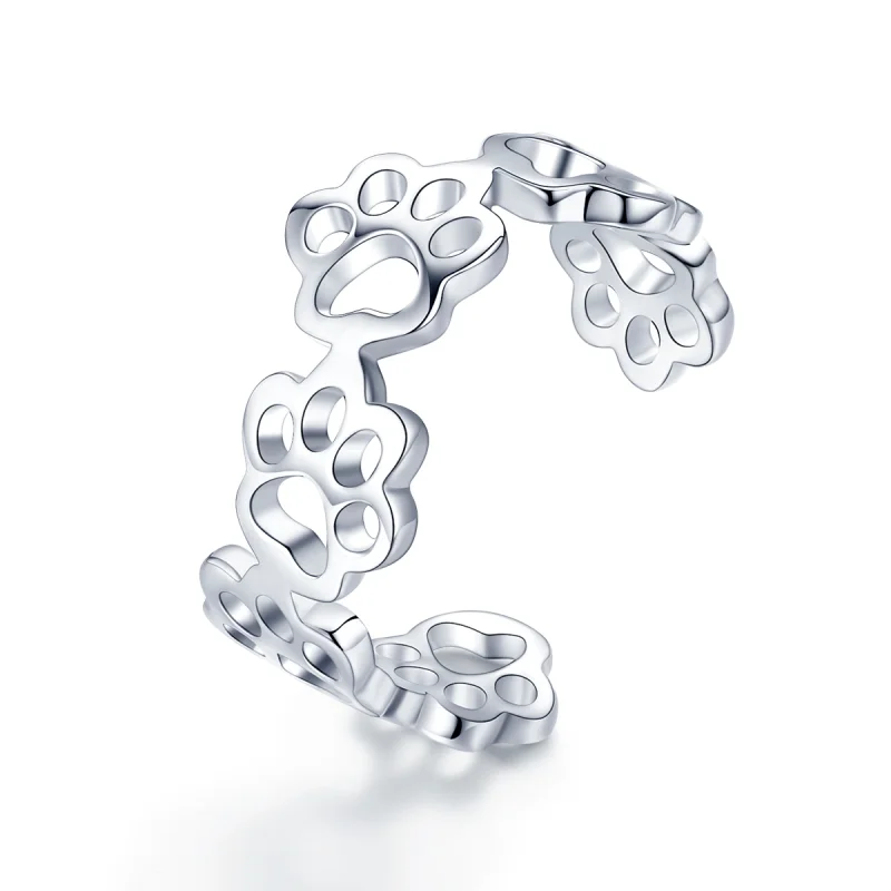 (image for) Pandora Style Silver Paw Trail Open Ring - SCR424 - Product Image