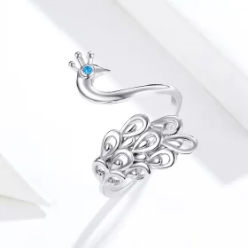 Pandora Style Silver Peacock Open Ring - SCR592 Pandora Style Silver Peacock Open Ring - SCR592