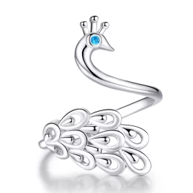 Pandora Style Silver Peacock Open Ring - SCR592 Pandora Style Silver Peacock Open Ring - SCR592