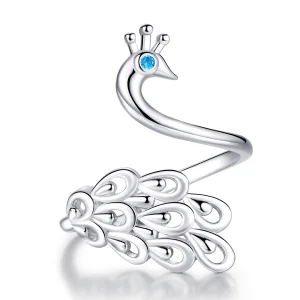 (image for) Pandora Style Silver Peacock Open Ring - SCR592