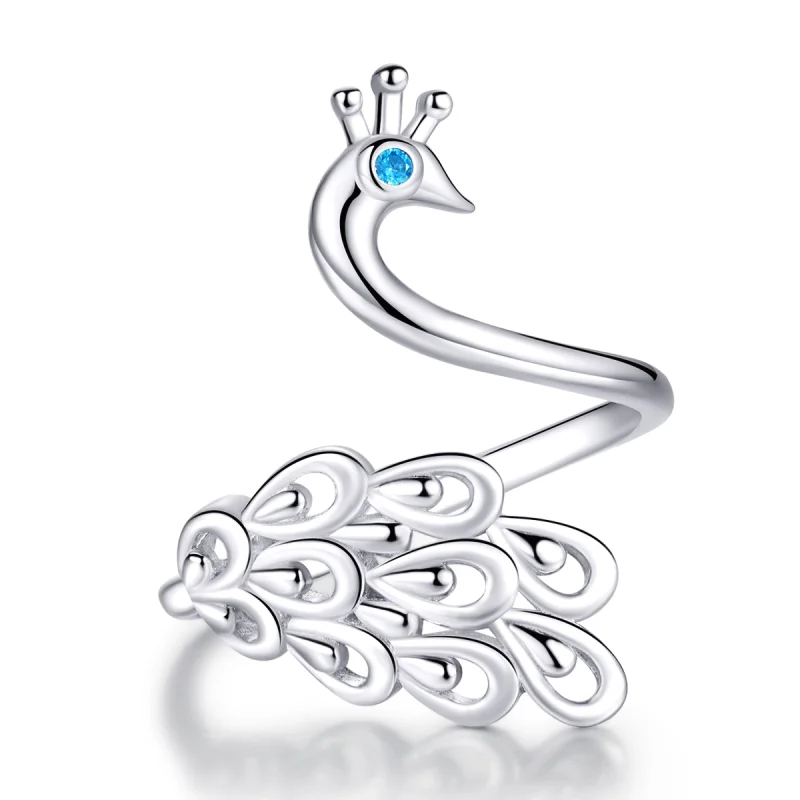 (image for) Pandora Style Silver Peacock Open Ring - SCR592 - Product Image