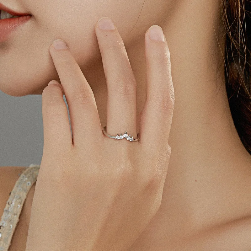 (image for) Pandora Style Silver Princess Crown Ring - SCR686 - View 7