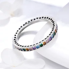 Pandora Style Silver Rainbow Ring - SCR392 Pandora Style Silver Rainbow Ring - SCR392
