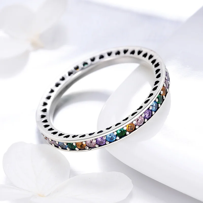 (image for) Pandora Style Silver Rainbow Ring - SCR392 - View 5
