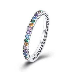 Pandora Style Silver Rainbow Ring - SCR392 Pandora Style Silver Rainbow Ring - SCR392