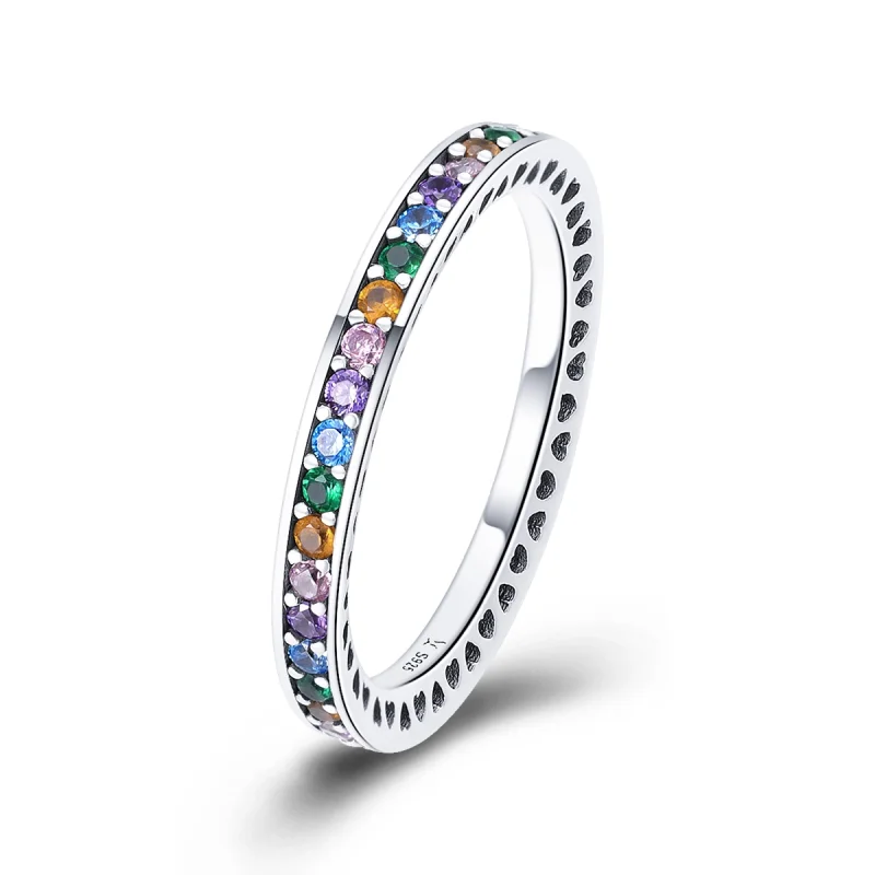 (image for) Pandora Style Silver Rainbow Ring - SCR392 - Product Image