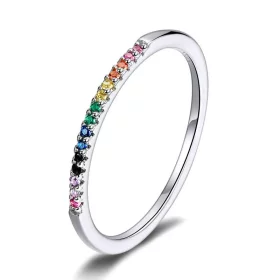 Pandora Style Silver Rainbow Ring - SCR583 Pandora Style Silver Rainbow Ring - SCR583