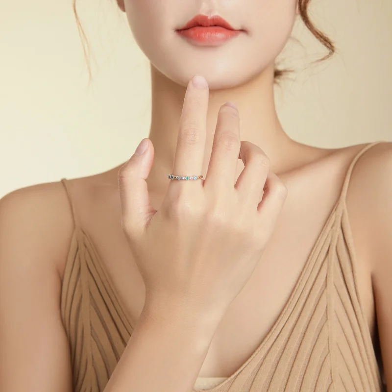 (image for) Pandora Style Silver Rainbow Ring - SCR697 - View 7