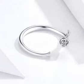 Pandora Style Silver Rose Flower Open Ring - BSR065 Pandora Style Silver Rose Flower Open Ring - BSR065