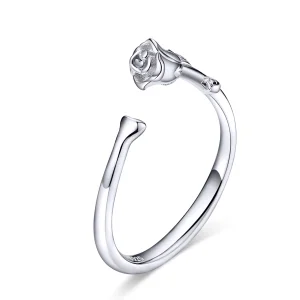 (image for) Pandora Style Silver Rose Flower Open Ring - BSR065
