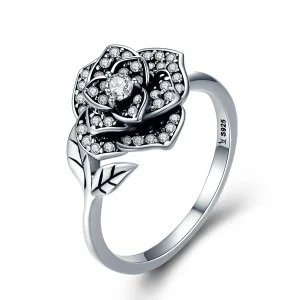 (image for) Pandora Style Silver Rose Love Ring - SCR382