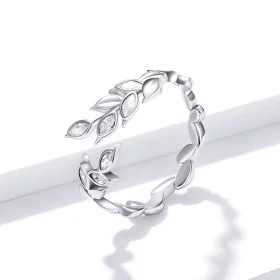 Pandora Style Silver Shining Wheat Spike Open Ring - BSR135 Pandora Style Silver Shining Wheat Spike Open Ring - BSR135