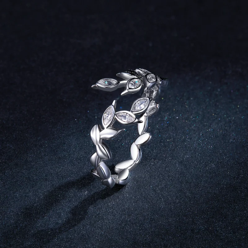 (image for) Pandora Style Silver Shining Wheat Spike Open Ring - BSR135 - View 5