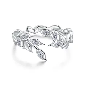 Pandora Style Silver Shining Wheat Spike Open Ring - BSR135 Pandora Style Silver Shining Wheat Spike Open Ring - BSR135