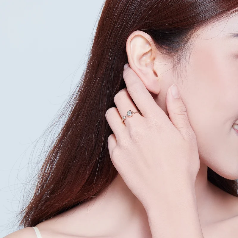 (image for) Pandora Style Silver Silver Ball Open Ring - SCR575 - View 8