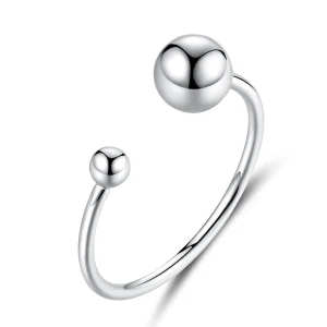 (image for) Pandora Style Silver Silver Ball Open Ring - SCR575