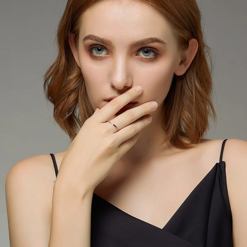 (image for) Pandora Style Silver Simple Love Ring - SCR620 - View 7