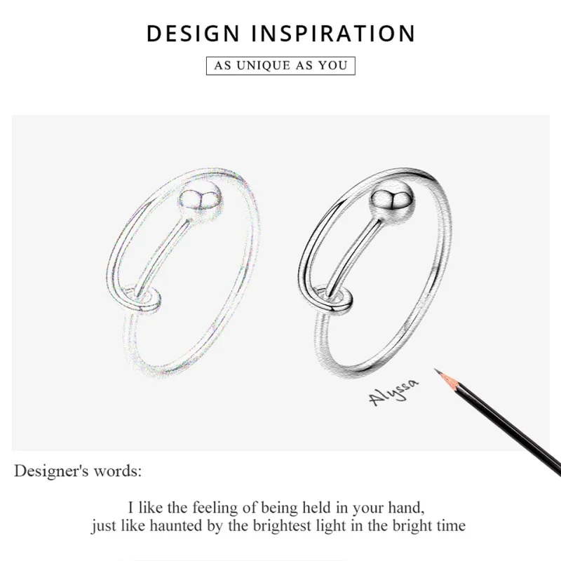 (image for) Pandora Style Silver Simple Open Ring - SCR520 - View 3