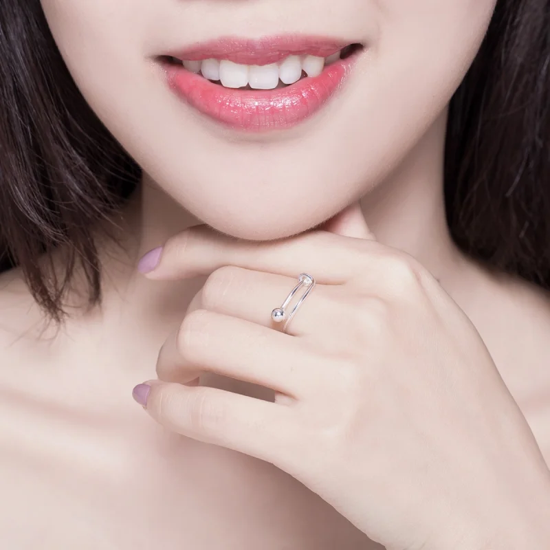 (image for) Pandora Style Silver Simple Open Ring - SCR520 - View 10